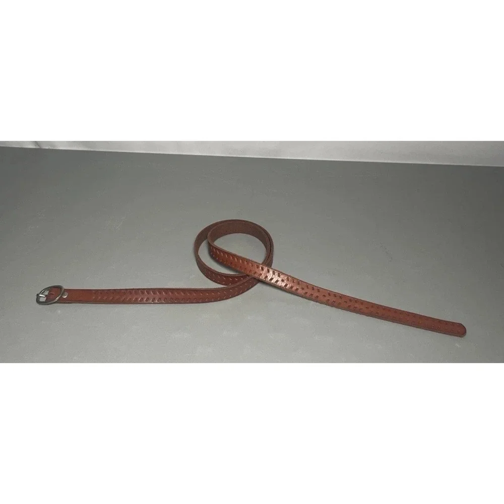 Gap Laser Cut leather belt women's size M